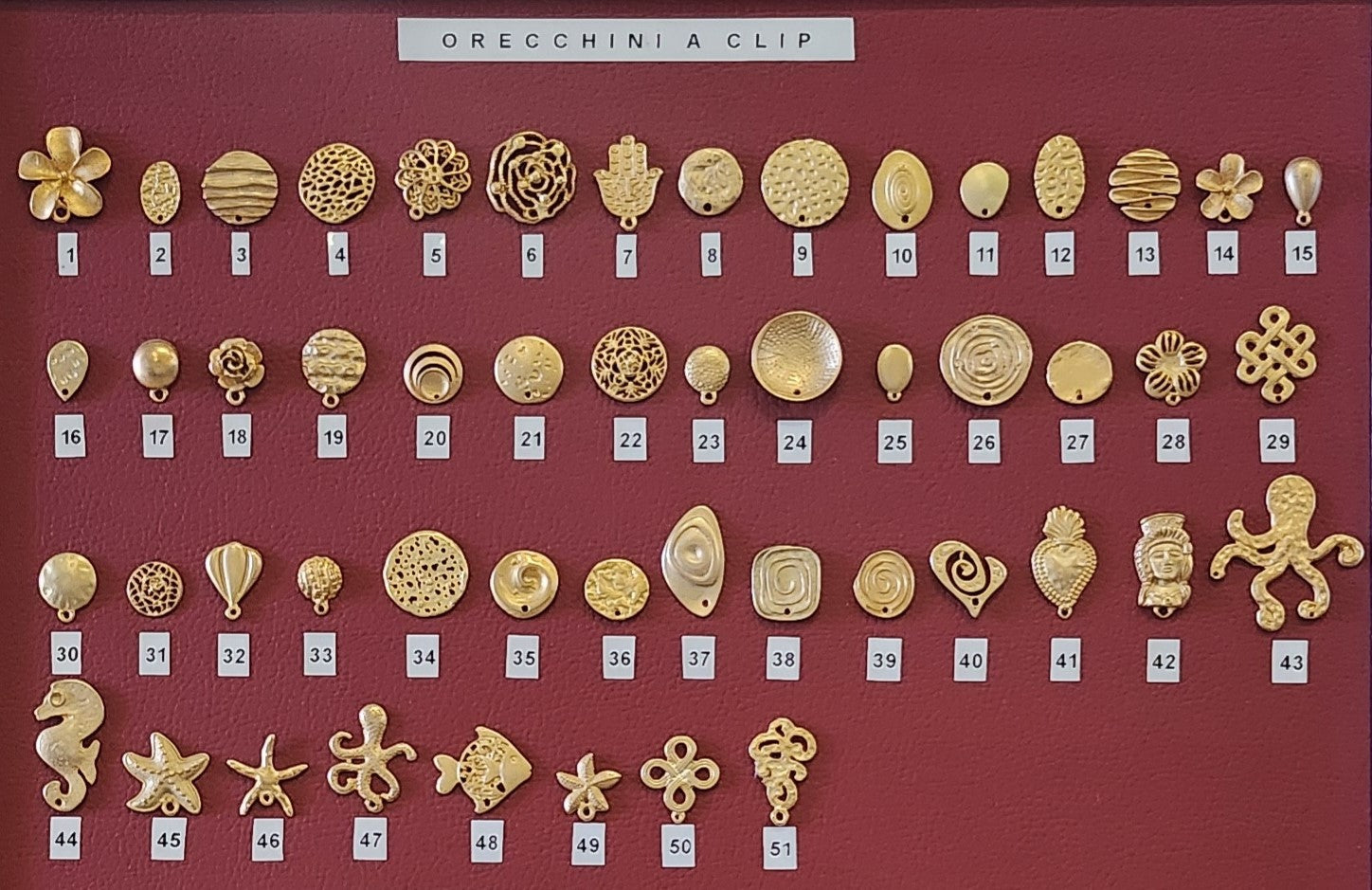 ORECCHINO A CLIP IN ZAMA MOTIVO N. 30 COL. ORO OPACO