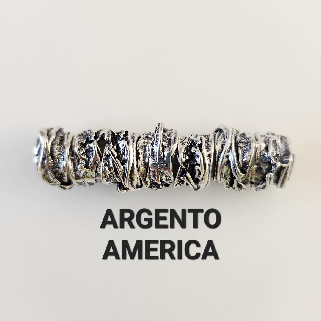 ORECCHINO IN OTTONE MM.12 CON AMO IN FERRO COL.ARGENTO AMERICA