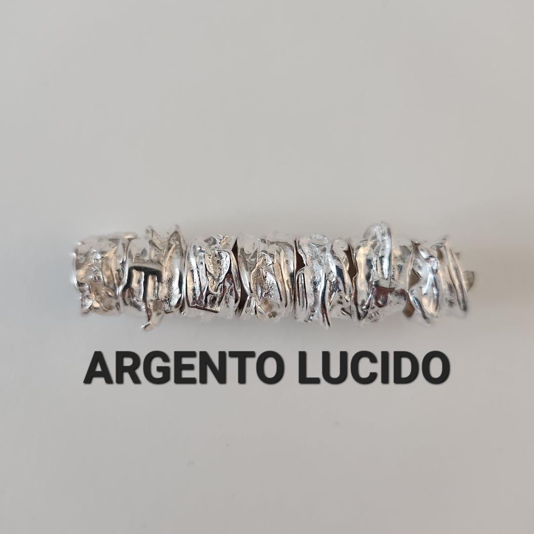 ORECCHINO IN OTTONE MM.11 CON AMO IN FERRO COL.ARGENTO