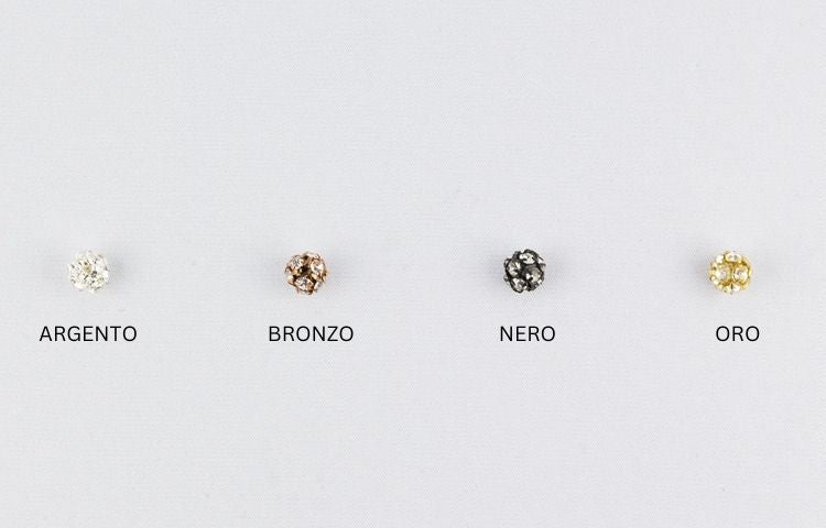 PALLINE STRASS MM. 10 CRISTAL BRONZO