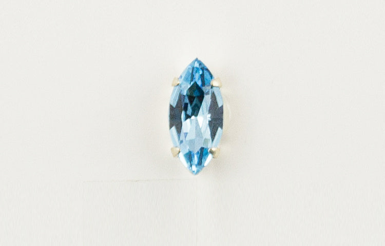 ORECCHINO STRASS TRE FIORI IN OTTONE COL.BRONZO AZZURRO