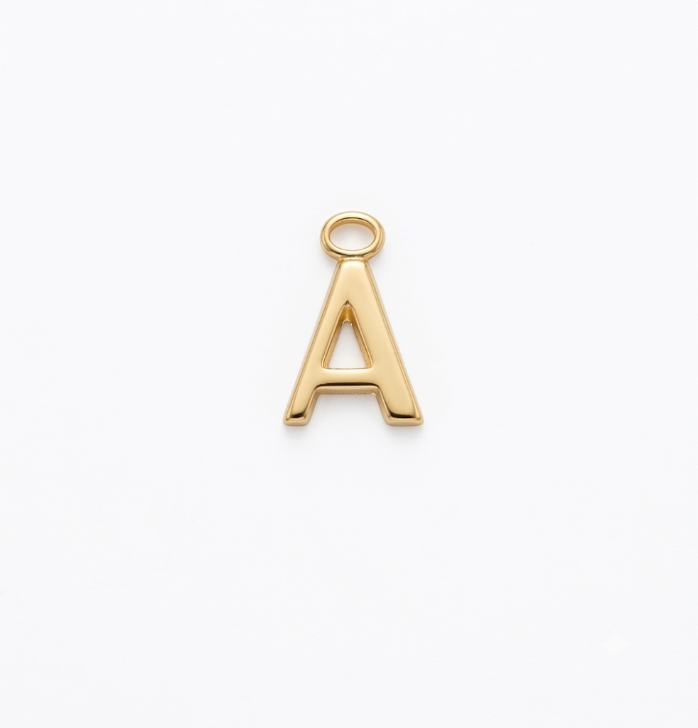 Lettere in zama in stampatello altezza compreso anellino mm. 19 (pack 1 pz.)