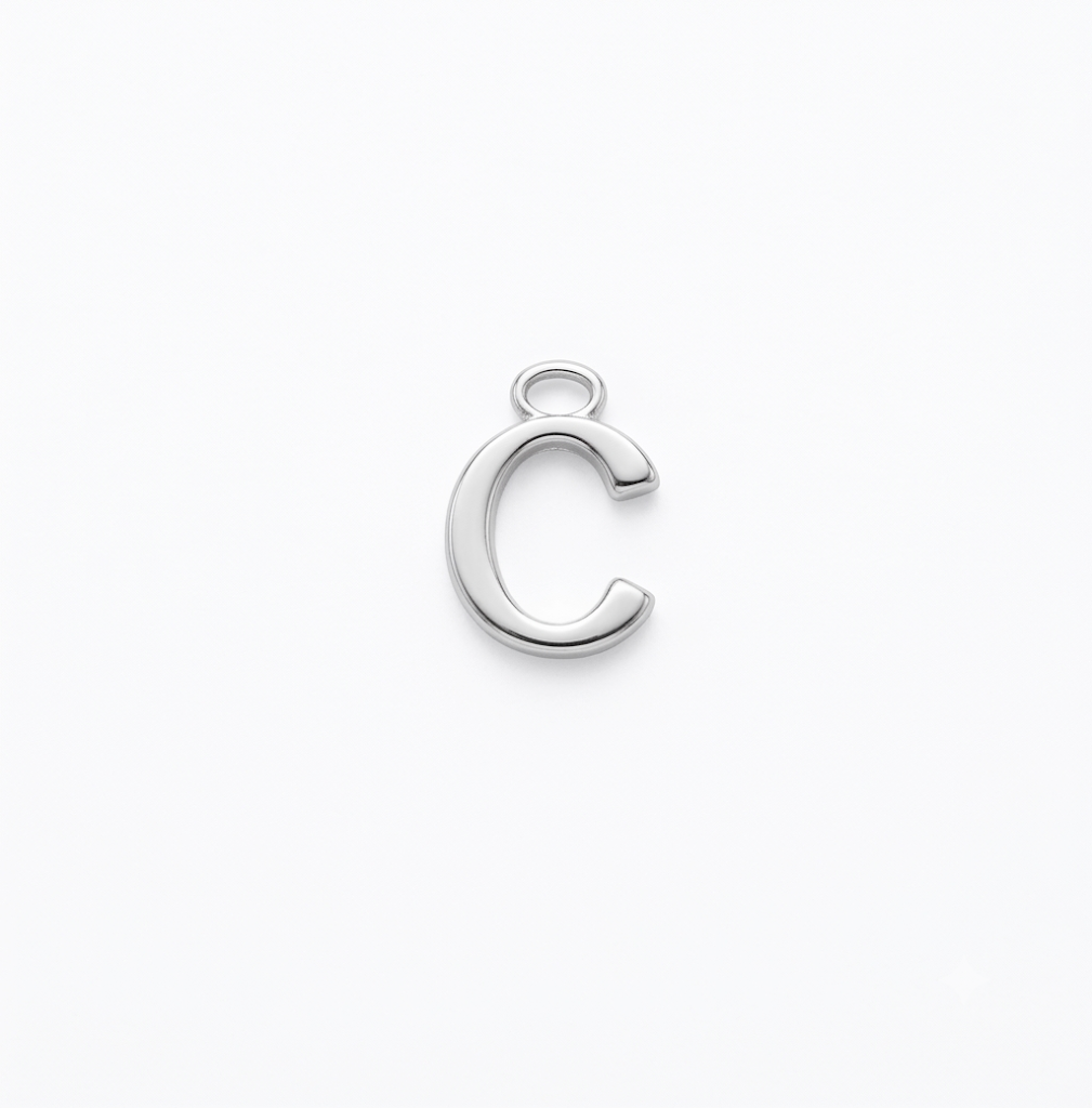 Lettere in zama in stampatello altezza compreso anellino mm. 19 (pack 1 pz.)