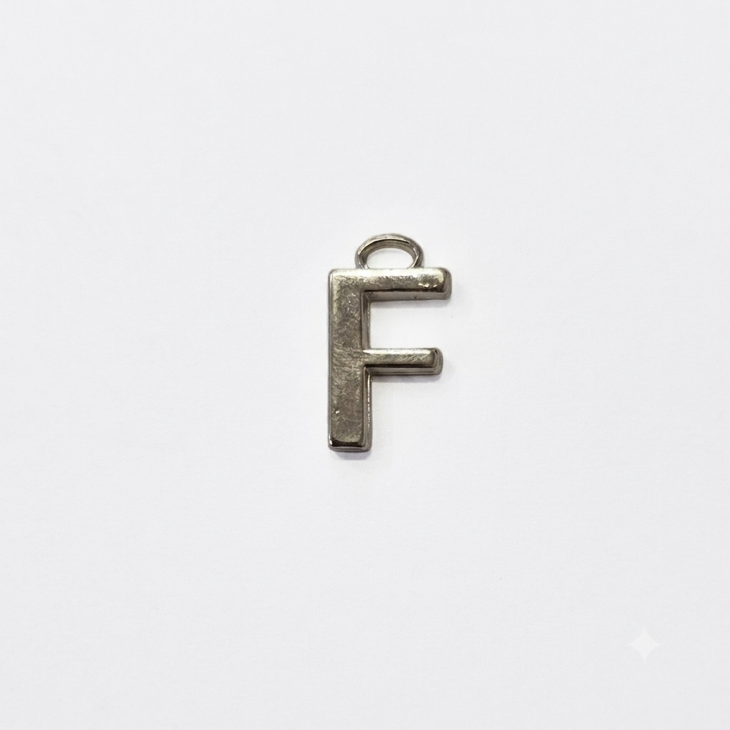 Lettere in zama in stampatello altezza compreso anellino mm. 19 (pack 1 pz.)