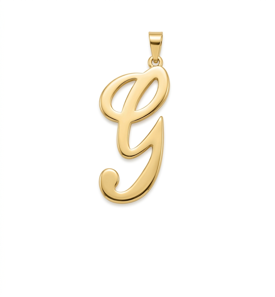 Lettere in zama in corsivo altezza mm. 45 colore oro free (pack pz. 1)