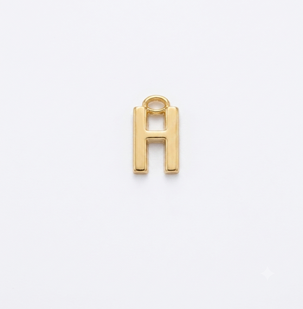 Lettere in zama in stampatello altezza compreso anellino mm. 19 (pack 1 pz.)