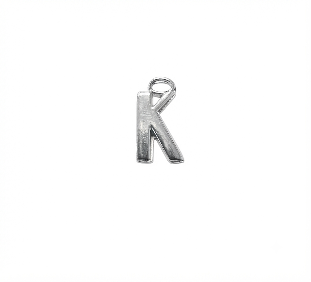 Lettere in zama in stampatello altezza compreso anellino mm. 19 (pack 1 pz.)