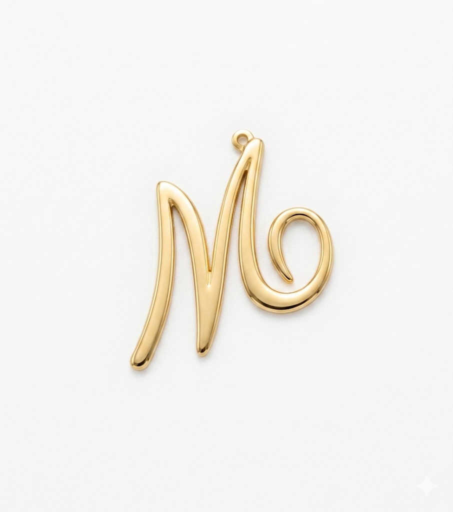 Lettere in zama in corsivo altezza mm. 45 colore oro free (pack pz. 1)