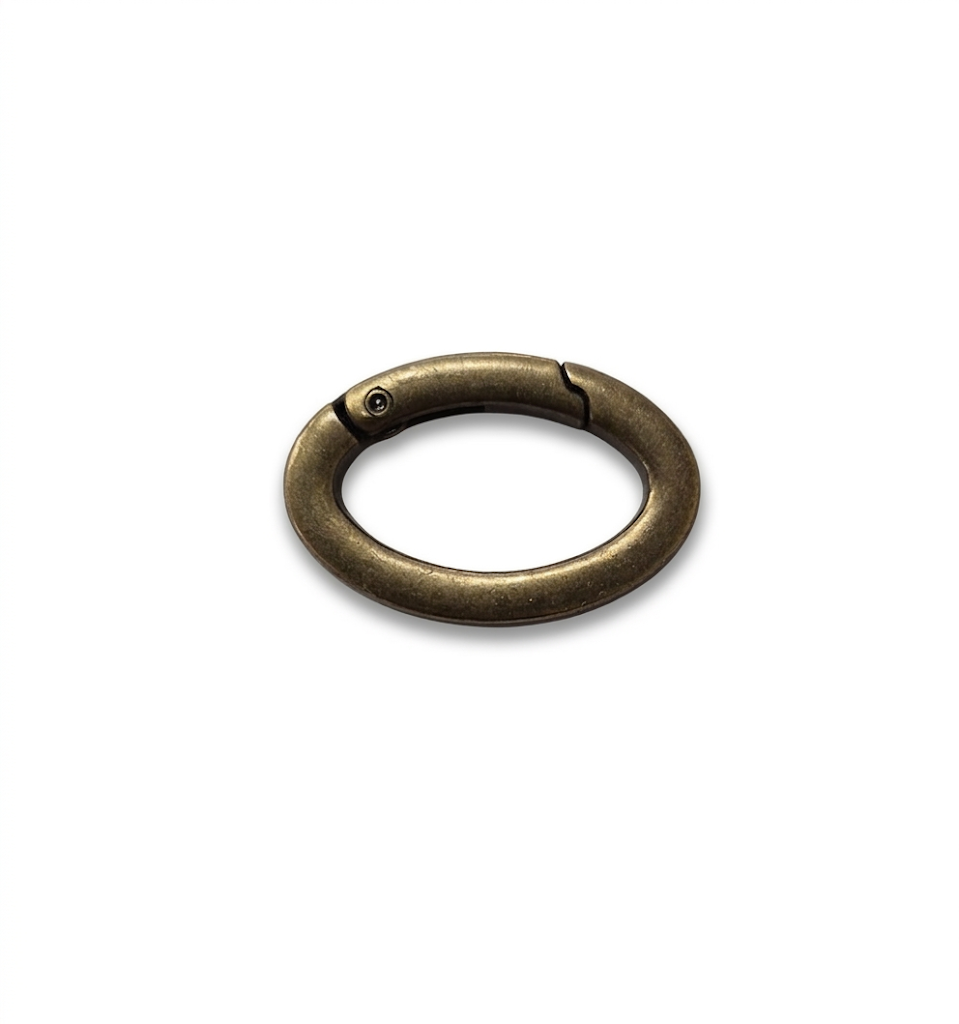 Chiusura ad anello ovale in zama mm. 30x20 con filo quadro da mm. 4 (pack 1 pz.)