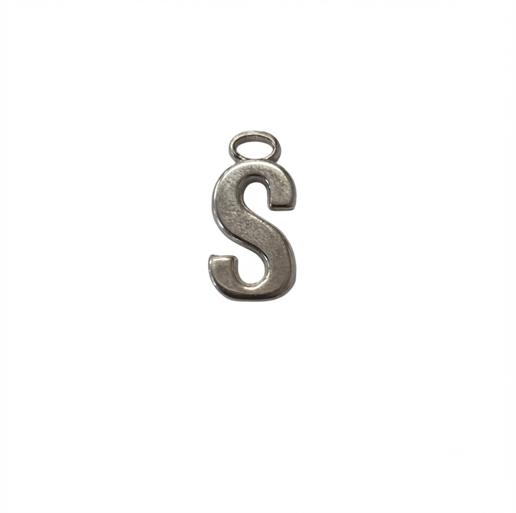 Lettere in zama in stampatello altezza compreso anellino mm. 19 (pack 1 pz.)