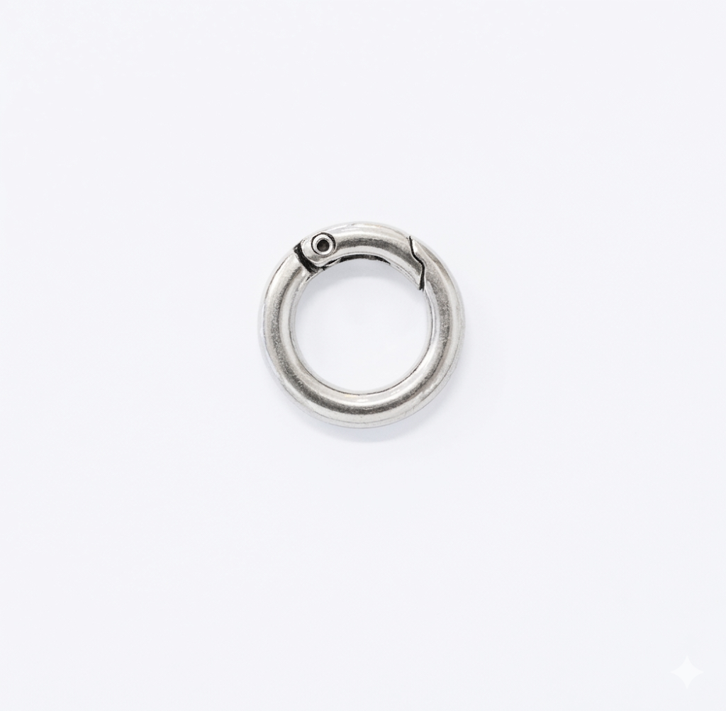 Chiusura ad anello tonda in zama mm. 20 con filo tondo da mm. 4 (pack 1 pz.)